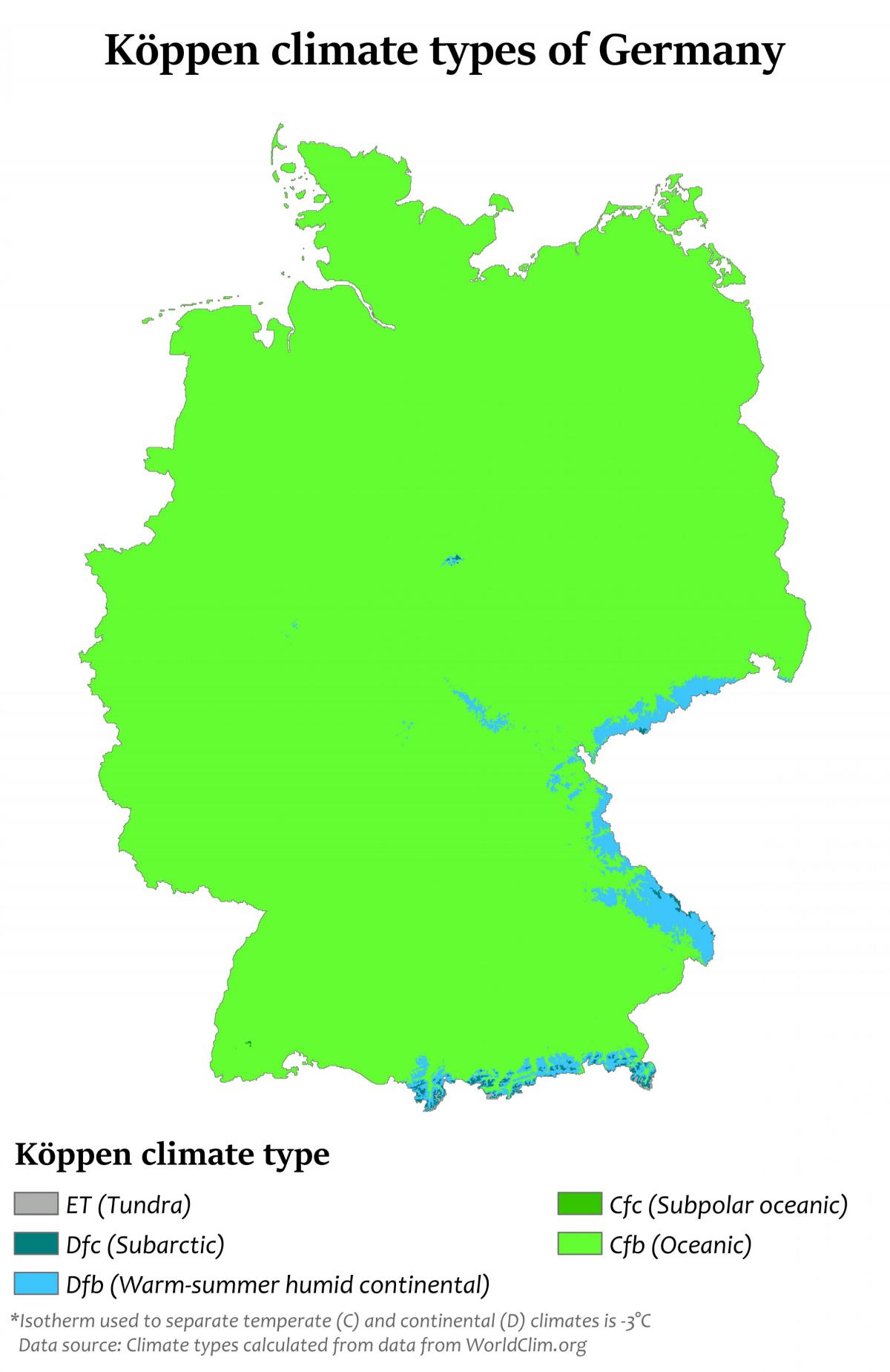 Deutschland Temperaturkarte